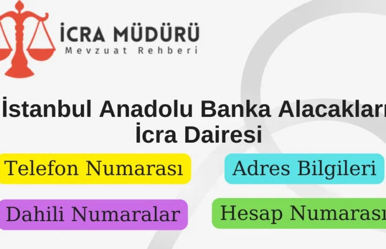 İstanbul Anadolu Banka Alacakları İcra Dairesi Adres ve Telefon