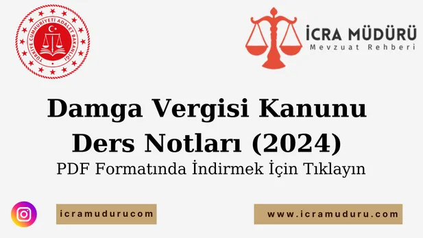 Damga Vergisi Kanunu Ders Notları – 2024 (PDF)