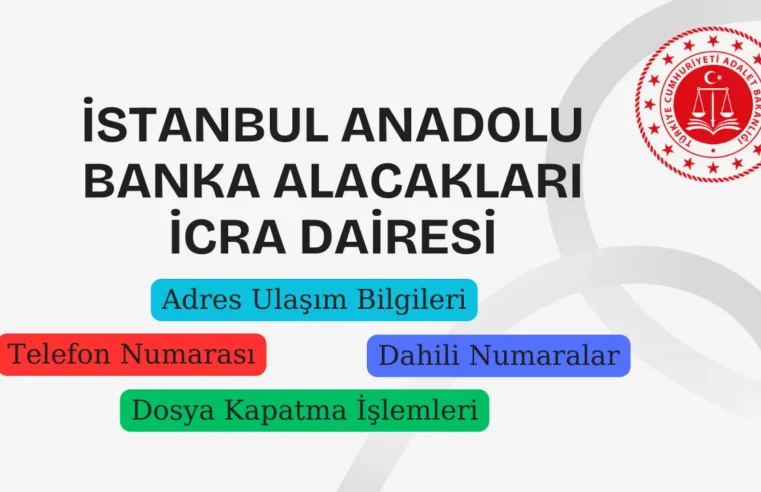 İstanbul Anadolu Banka Alacakları İcra Dairesi Adres, Telefon Numarası ve Nerede ?