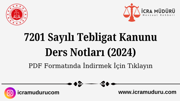 Tebligat Kanunu Ders Notları 2024 (PDF)