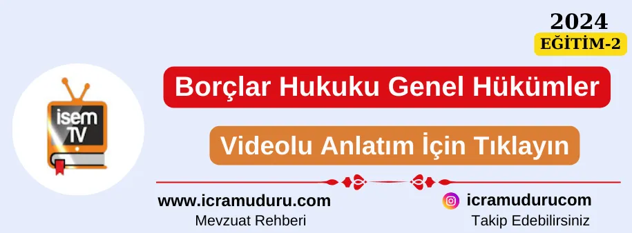 İsem Yayıncılık Borçlar Hukuku Genel Hükümler Videolu Anlatım