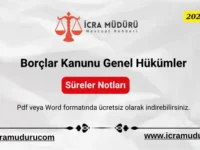 Borçlar Kanunu Genel Hükümler Süreler Notları