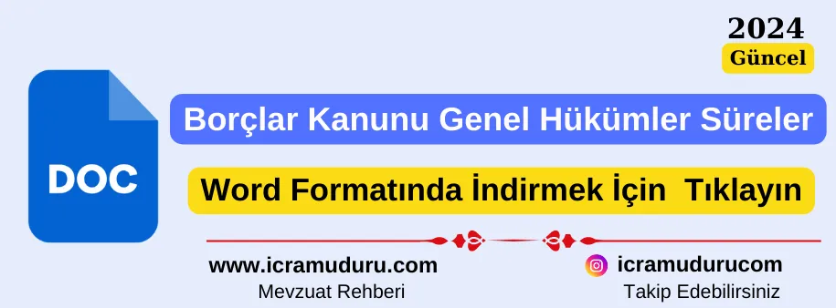 Borçlar Kanunu Genel Hükümler Süreler Word