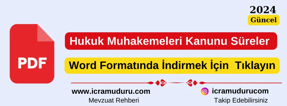 Hukuk Muhakemeleri Kanunu Süreler Notları