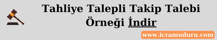 Tahliye Talepli Takip Talebi Örneği İndir