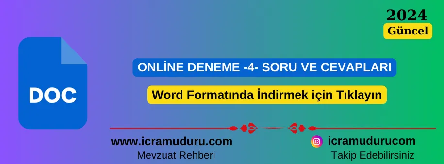 20 Kasım 2024 Deneme Soru ve Cevaplar