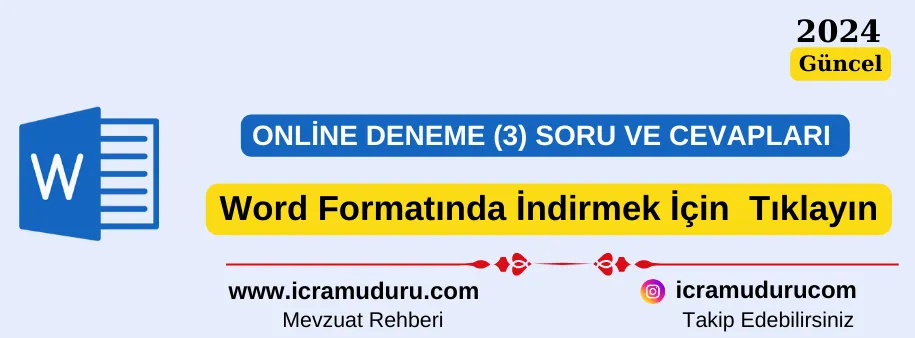 16 Kasım 2024 Deneme Soru ve Cevapları Yayınlandı