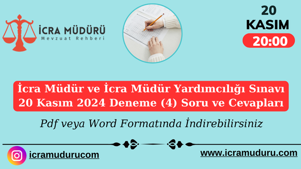 20 Kasım 2024 Deneme Soru ve Cevapları